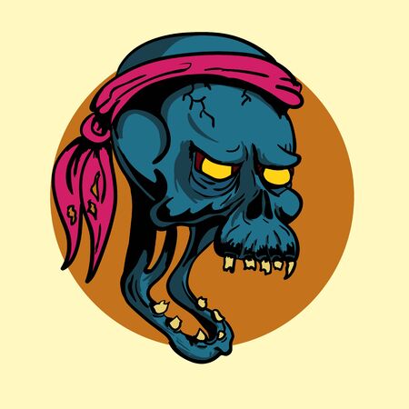 Skull colour vector illustration eps 10のイラスト素材