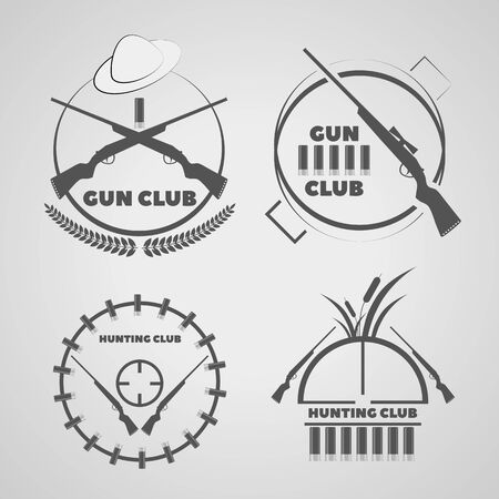 Vintage  gun club labels emblems and design elements eps 10のイラスト素材