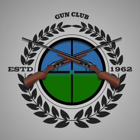 Vintage gun club labels emblem and design elements eps 10のイラスト素材