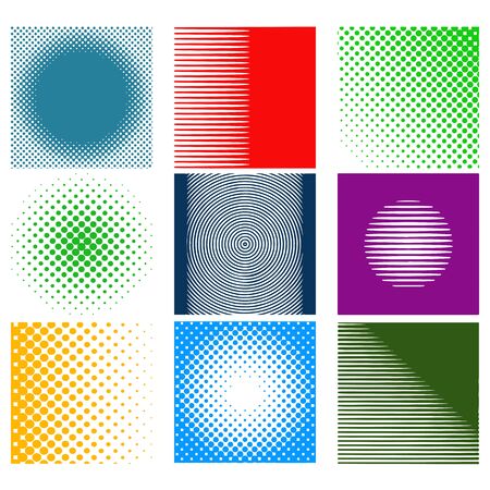 Abstract colour halftone set eps 10 vectorのイラスト素材