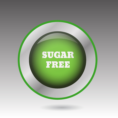 Big sugar free green button  symbol vector  illustrationのイラスト素材