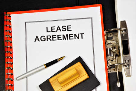 Lease agreement - the inscription of the text in the form of a document folder on office of the Registrar. Form of property contract.の写真素材