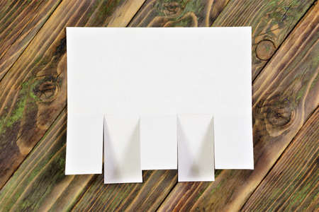 An empty blank for the text label of an informational message with clean tear-off sheets for contact on the Bulletin Board.の写真素材