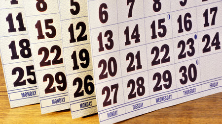 The calendar page. Assistant in planning of training, rest, and celebration, to remember the business goal.の写真素材