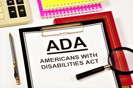 Americans with Disabilities Act. A text label in the program's working folder. Prohibition of discrimination against people with disabilities.の写真素材