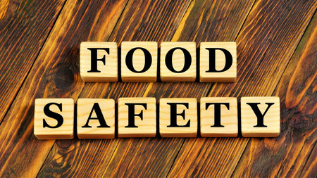 Food safety. Warning text label. Compliance with the requirements of processing and storage conditions of products.の写真素材