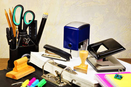 Accounting stationery for office work. Consumables used for correspondence and information...