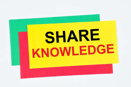 Share knowledge. The inscription on the stickers. Assist in the development of individual abilities.の写真素材