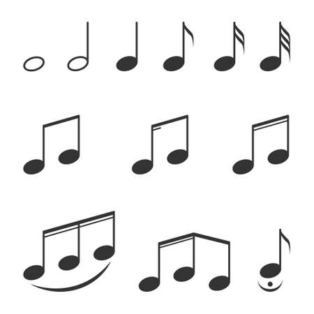 music note icon on white background, vector illustrationのイラスト素材