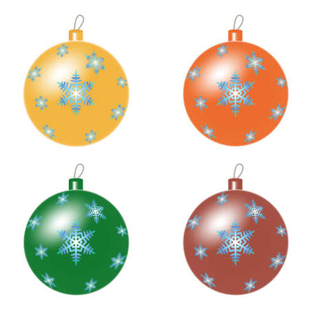 Colored balls decoration for the Christmas tree, vector illustrationの写真素材