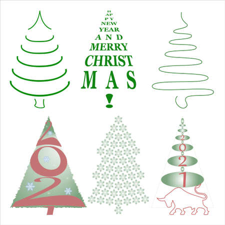 Christmas tree for postcard, vector illustrationのイラスト素材