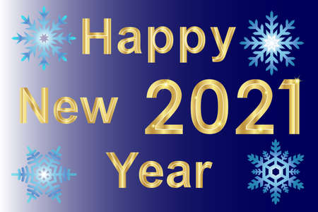 Happy new year 2021 greeting card, vector illustrationのイラスト素材
