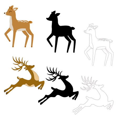 christmas deer pattern, vector illustrationのイラスト素材