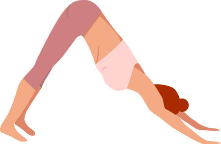 Vector illustration of a girl doing yoga, fitness, stretching. Iのイラスト素材