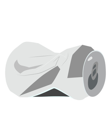 Vector illustration of a crumpled tin can.のイラスト素材