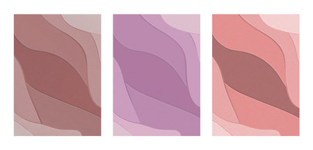 Vector abstract background in papercut style. three colorsのイラスト素材