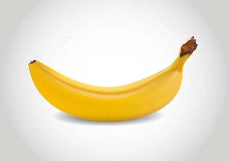 three-dimensional one yellow banana shaded in vectorsのイラスト素材