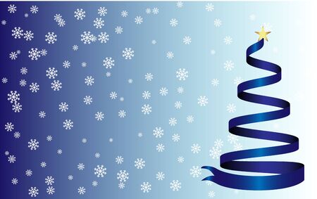 Background white text Merry Christmas and blue Christmas treeのイラスト素材