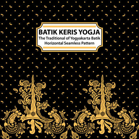 Batik Keris Yogja - The Traditional of Yogyakarta Batik Horizontal Seamless Patternのイラスト素材