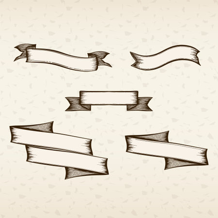 Clasic Vintage Ribbon Collection Setのイラスト素材