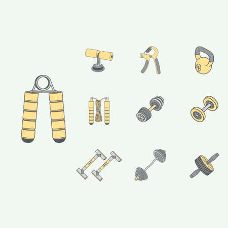 Gym Fitness Machines Tools Equipments Listのイラスト素材