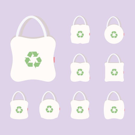 Environmental Eco-Friendly Reusable Eco Shopping Bagのイラスト素材