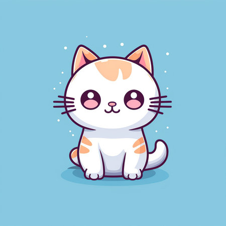 Cute cartoon cat vector illustration. Cute kitty character.の素材