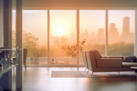 Modern bright interiors apartment 3D rendering mockup illustration computer generated imageの素材