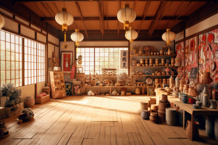 Korean traditional craft shop in Jeju Island, South Korea.の素材