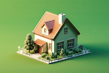 D illustration of a house.の素材