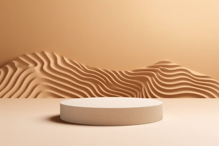 3d render of minimal abstract background, primitive geometrical forms, podium for product presentation.の素材