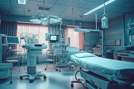 Interior of operating room in modern hospital. 3D Renderingの素材