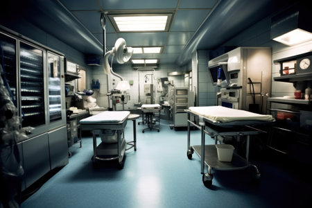 Interior of operating room in modern hospital. Selective focus.の素材