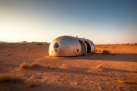 Abandoned military tent in the Sahara desert, Morocco, Africaの素材