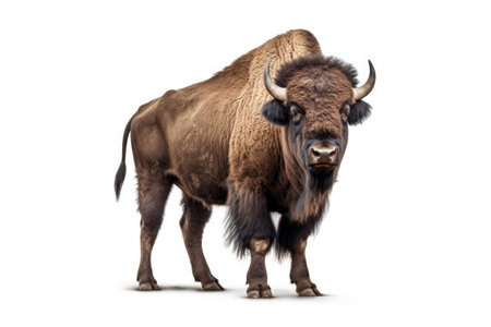 buffalo white isolated background AI Generatedの素材