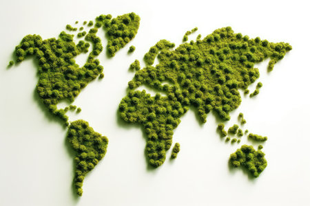 World Map Green Planet Earth and Environment Day Theme AI Generatedの素材