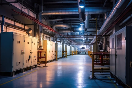 inside factory show electrical room AI Generatedの素材