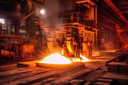 inside steel smelting factory activity AI Generatedの素材
