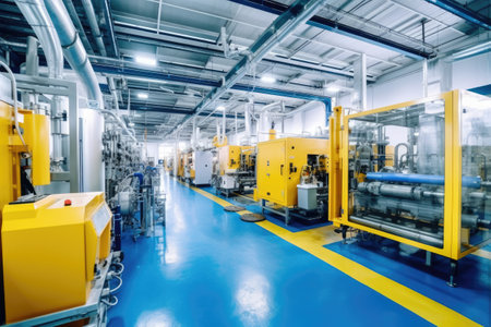 Production line of the factory for the production of alcoholic beverages. Industrial backgroundの素材
