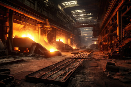 Heavy industry in a metallurgical plant. Heavy industry concept.の素材