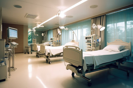 stock photo of inside intensive care unit in hospital Generative AIの素材