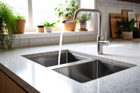 stock photo of inside home view sink Generative AIの素材