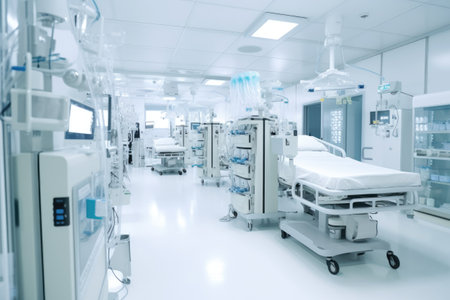 stock photo of inside intensive care unit in hospital Generative AIの素材