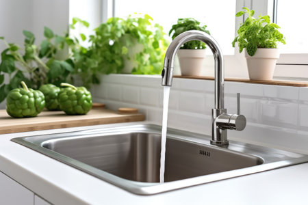stock photo of inside home view sink Generative AIの素材
