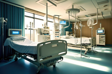 stock photo of inside intensive care unit in hospital Generative AIの素材