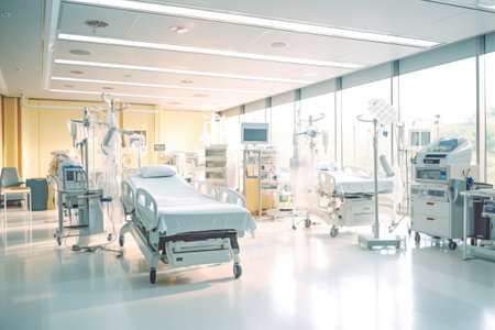 stock photo of inside intensive care unit in hospital Generative AIの素材