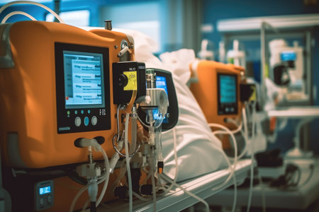 stock photo of inside intensive care unit in hospital Generative AIの素材
