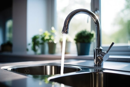 stock photo of inside home view sink Generative AIの素材
