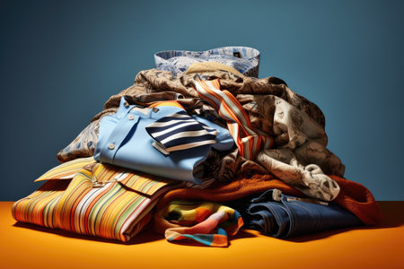 photo of a pile of clothes old fashion vintage style Photography AI Generatedの素材