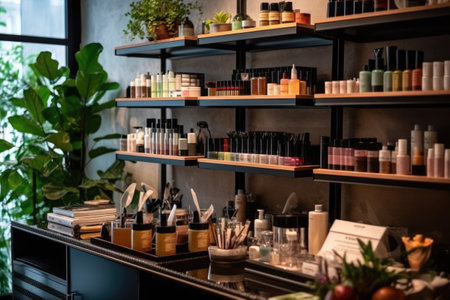 photo of inside empty makeup shop Photography AI Generatedの素材